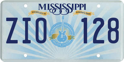 MS license plate ZIO128