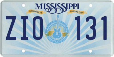 MS license plate ZIO131