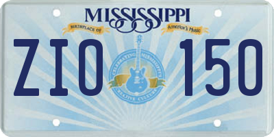 MS license plate ZIO150