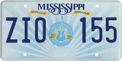 MS license plate ZIO155