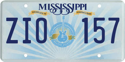 MS license plate ZIO157
