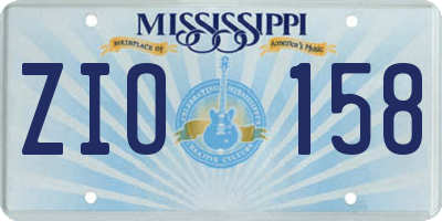MS license plate ZIO158