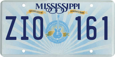 MS license plate ZIO161