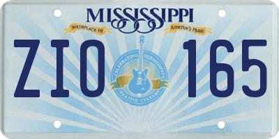 MS license plate ZIO165