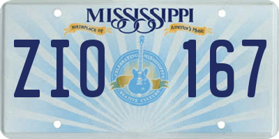 MS license plate ZIO167