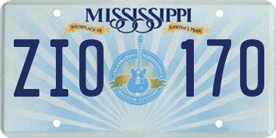 MS license plate ZIO170