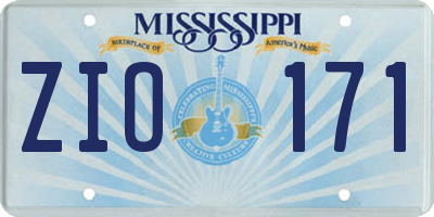 MS license plate ZIO171