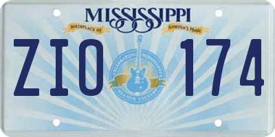 MS license plate ZIO174