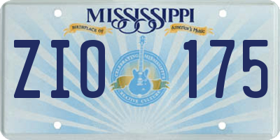 MS license plate ZIO175