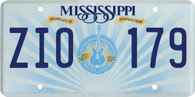 MS license plate ZIO179