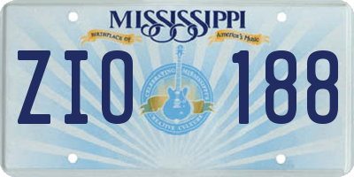 MS license plate ZIO188