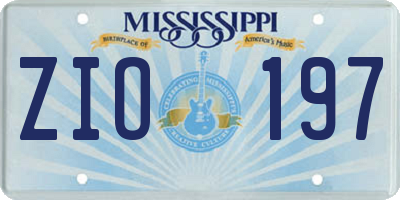 MS license plate ZIO197