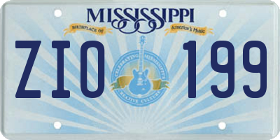 MS license plate ZIO199