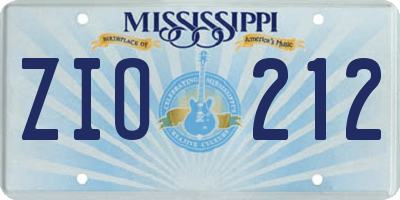 MS license plate ZIO212