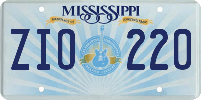 MS license plate ZIO220