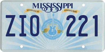 MS license plate ZIO221