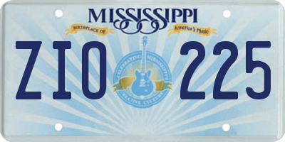 MS license plate ZIO225