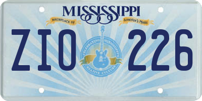 MS license plate ZIO226