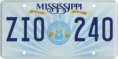MS license plate ZIO240