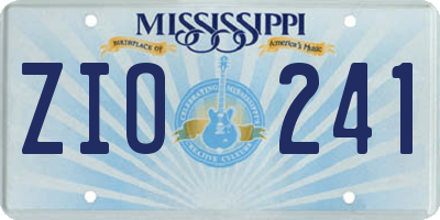 MS license plate ZIO241