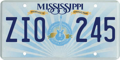 MS license plate ZIO245