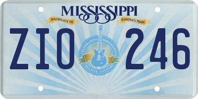MS license plate ZIO246