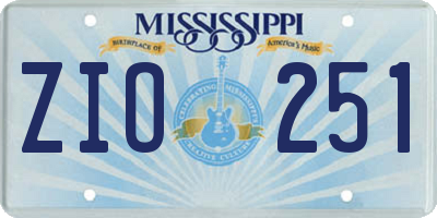 MS license plate ZIO251