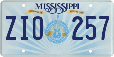 MS license plate ZIO257