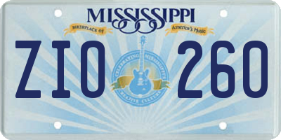 MS license plate ZIO260