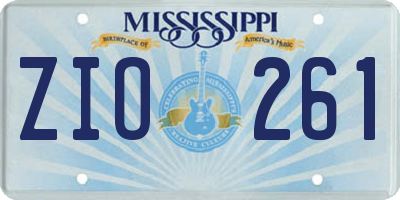 MS license plate ZIO261