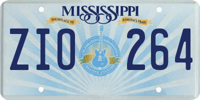 MS license plate ZIO264