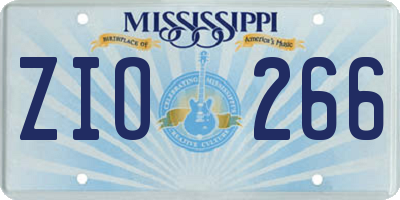 MS license plate ZIO266