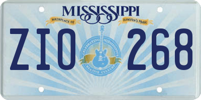 MS license plate ZIO268