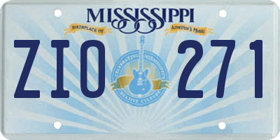 MS license plate ZIO271