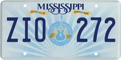 MS license plate ZIO272