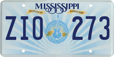 MS license plate ZIO273