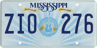 MS license plate ZIO276