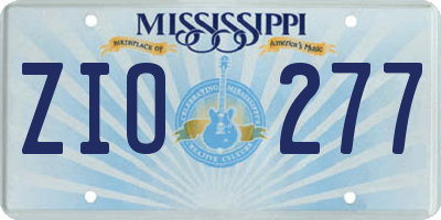 MS license plate ZIO277