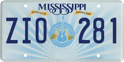 MS license plate ZIO281
