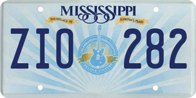 MS license plate ZIO282