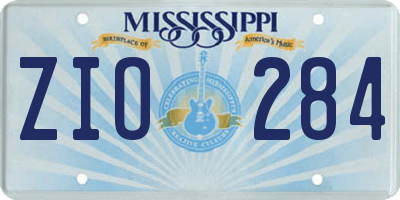 MS license plate ZIO284