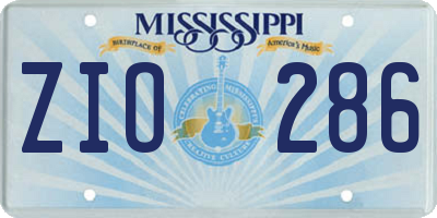 MS license plate ZIO286