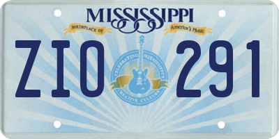 MS license plate ZIO291