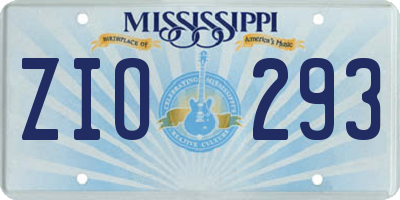 MS license plate ZIO293