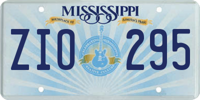 MS license plate ZIO295