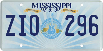 MS license plate ZIO296