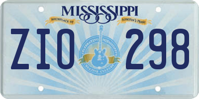 MS license plate ZIO298
