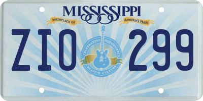 MS license plate ZIO299
