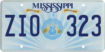 MS license plate ZIO323