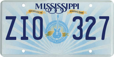 MS license plate ZIO327